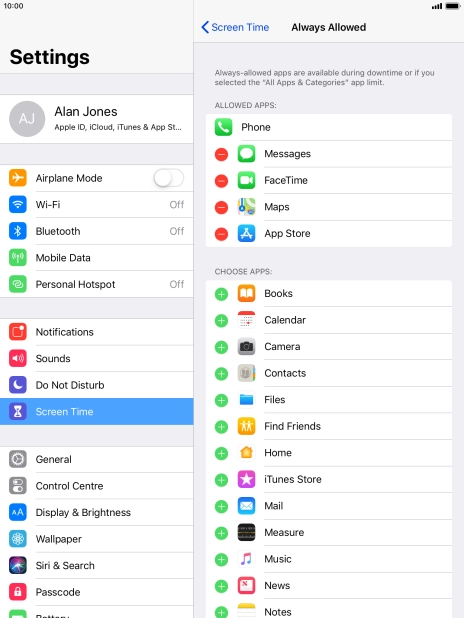 Press the remove icon next to the required app to remove it from the list of allowed apps during Downtime. Press the remove icon next to the required app to remove it from the list of allowed apps during Downtime.
