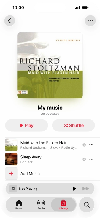 Go to the required category or playlist and press the required audio file. Go to the required category or playlist and press the required audio file.