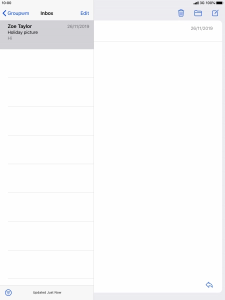 Press the new email message icon. Press the new email message icon.