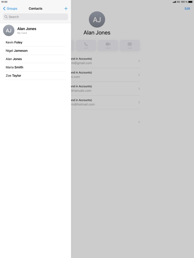 Press the new contact icon.