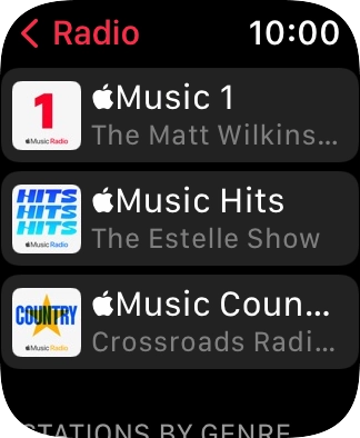 Press the required radio station.