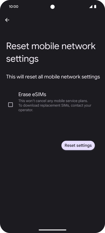 Press Reset settings.