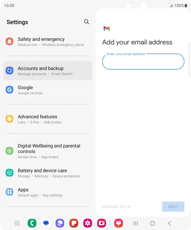 Press the field below 