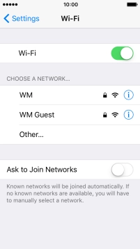 Press the required Wi-Fi network and key in the password for the Wi-Fi network.