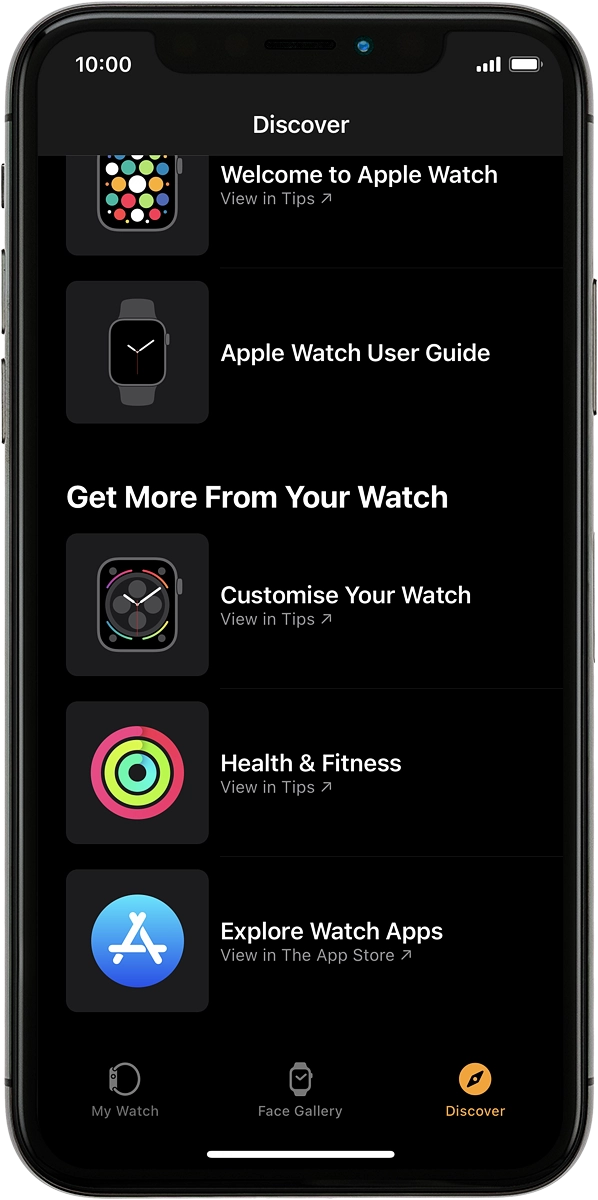 On your phone: Press Explore Watch Apps.