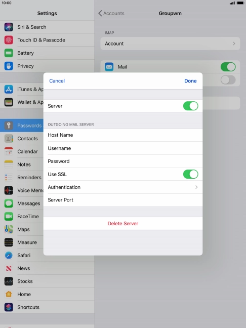 Press the indicator next to 