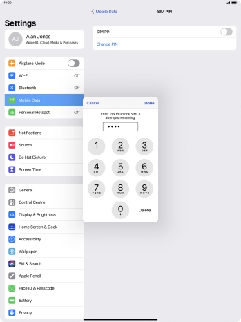 Key in your PIN and press Done.