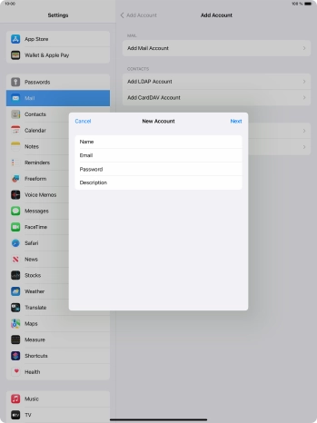 Press Description and key in the required name.