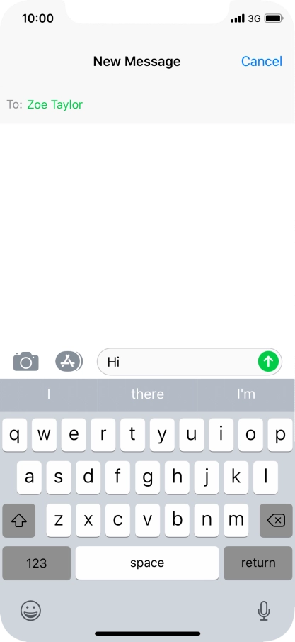 Press the send icon.