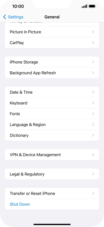 Press Transfer or Reset iPhone.