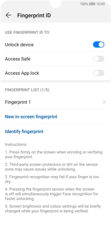 Press the indicators next to the required settings to turn them on or off.