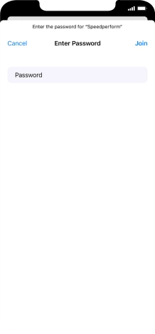 Key in the password for the Wi-Fi network and press Join.