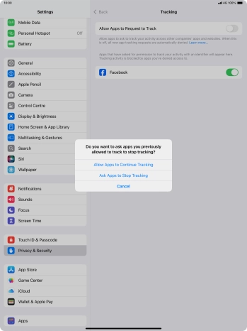 If you turn off the function, press the required setting.