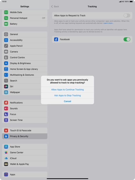 If you turn off the function, press the required setting.