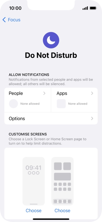 Press People and follow the instructions on the screen to select which contacts you would like to receive calls and notifications from when Do Not Disturb is turned on.