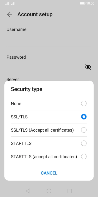 Press None to turn off the function.
