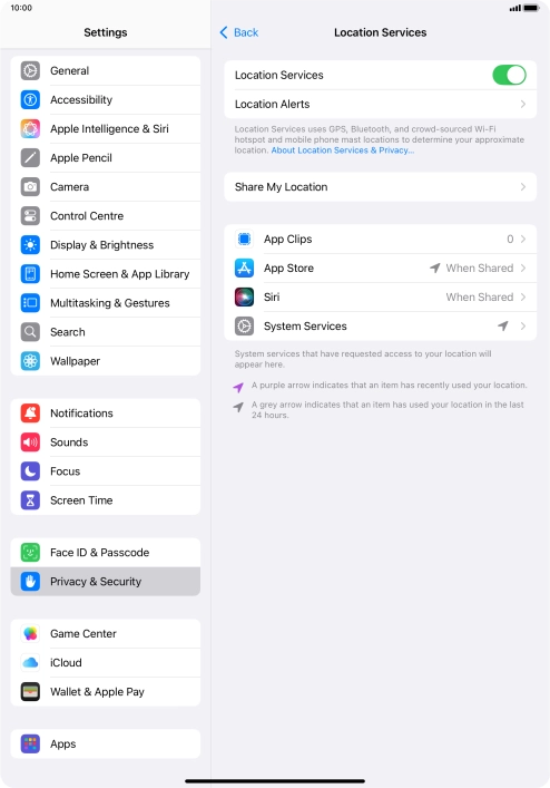 Press the required app.