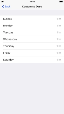 Press the required days.
