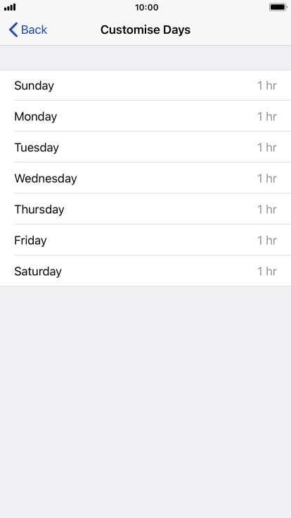 Press the required days.