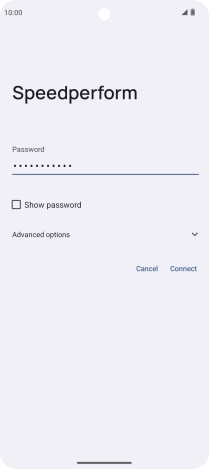 Key in the password for the Wi-Fi network and press Connect.