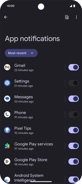Press the drop down list.