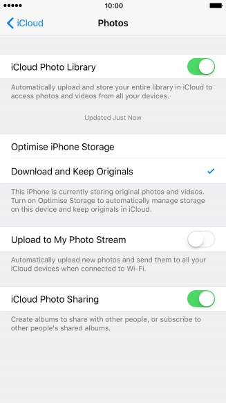 Press the indicator next to 