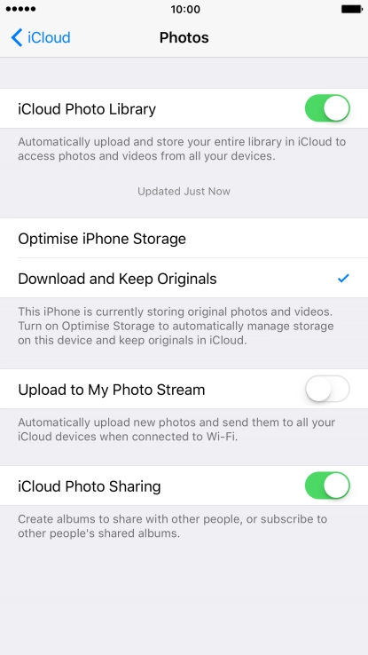 Press the indicator next to 