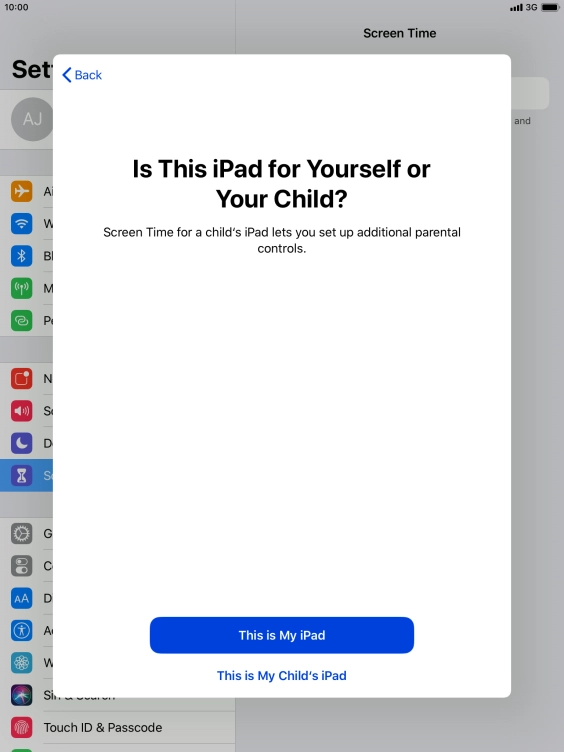 Press This is My iPad.