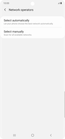 Press Select manually and your phone will search for networks.