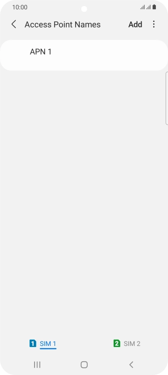 Press the name of the SIM. Press the name of the SIM.