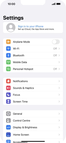 Press Sign in to your iPhone.