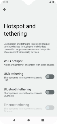 Press Wi-Fi hotspot.