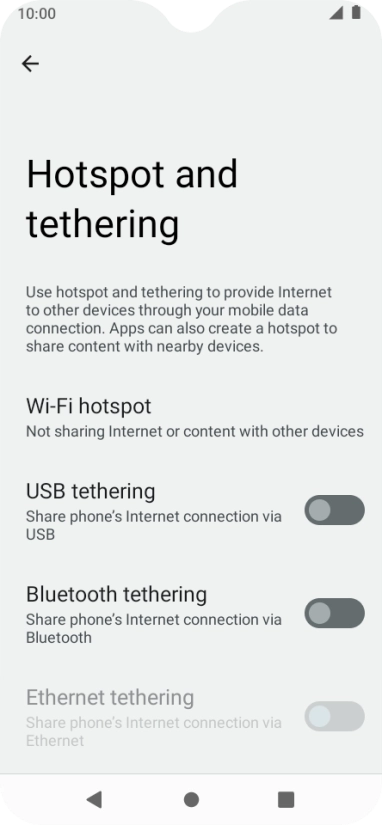 Press Wi-Fi hotspot.