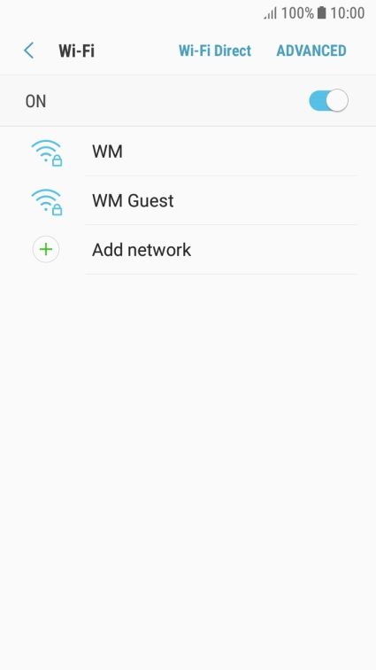 Press the required Wi-Fi network.