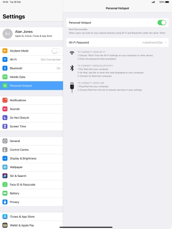 Press Wi-Fi Password and key in the required password.