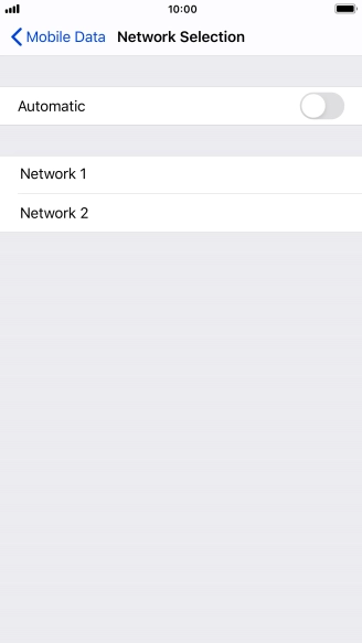 If you turn off the function, press the required network.