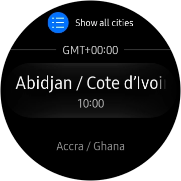 Press the required time zone.