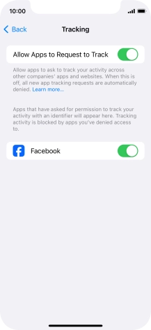 Press the indicator next to 