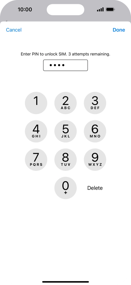Key in your PIN and press Done.