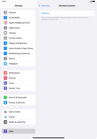Press Add New... and follow the instructions on the screen to block a contact.