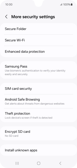 Press SIM card security.