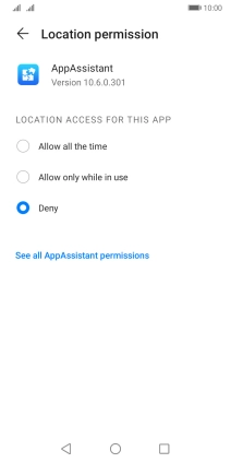 Press the required setting.