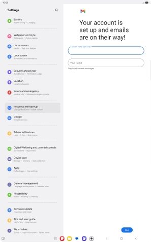 Press Your name and key in the required sender name.