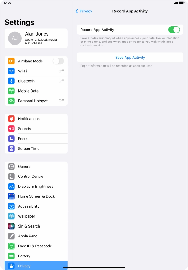 Press Save App Activity.