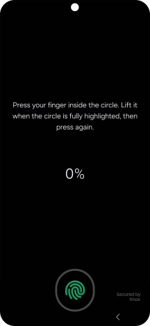Follow the instructions on the screen to create the phone lock code using your fingerprint.