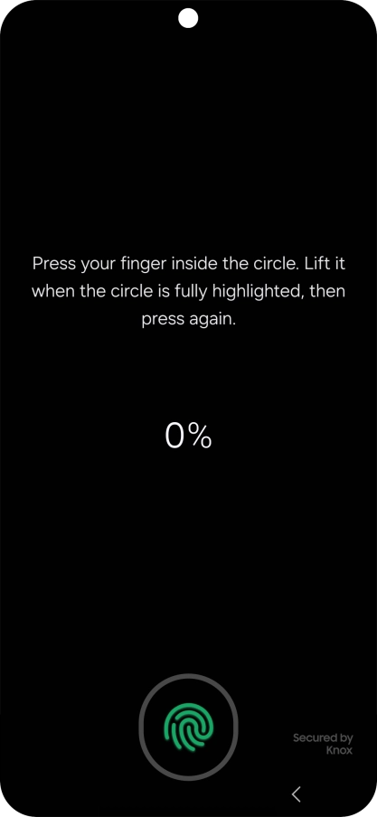 Follow the instructions on the screen to create the phone lock code using your fingerprint.