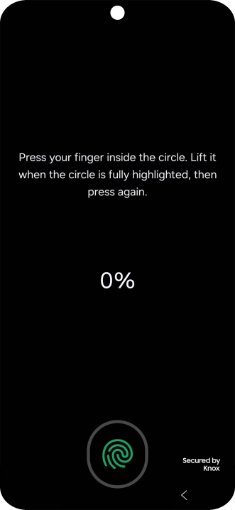 Follow the instructions on the screen to create the phone lock code using your fingerprint.