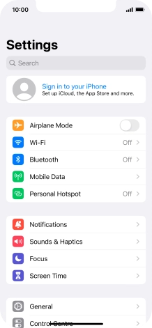 Press Sign in to your iPhone.