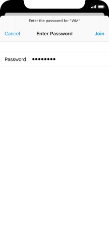 Key in the password for the Wi-Fi network and press Join.