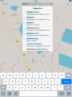 Key in the required destination and press Search.